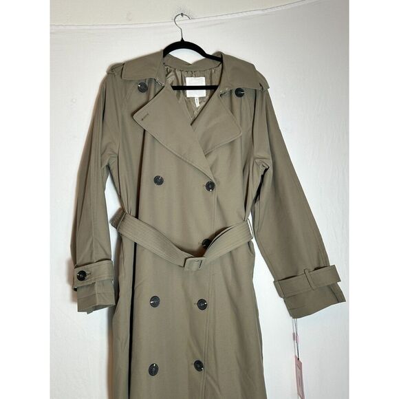 AVEC LES FILLES City Relaxed Water Resistant Belted Trench Coat Size L NWT! - Picture 7 of 11